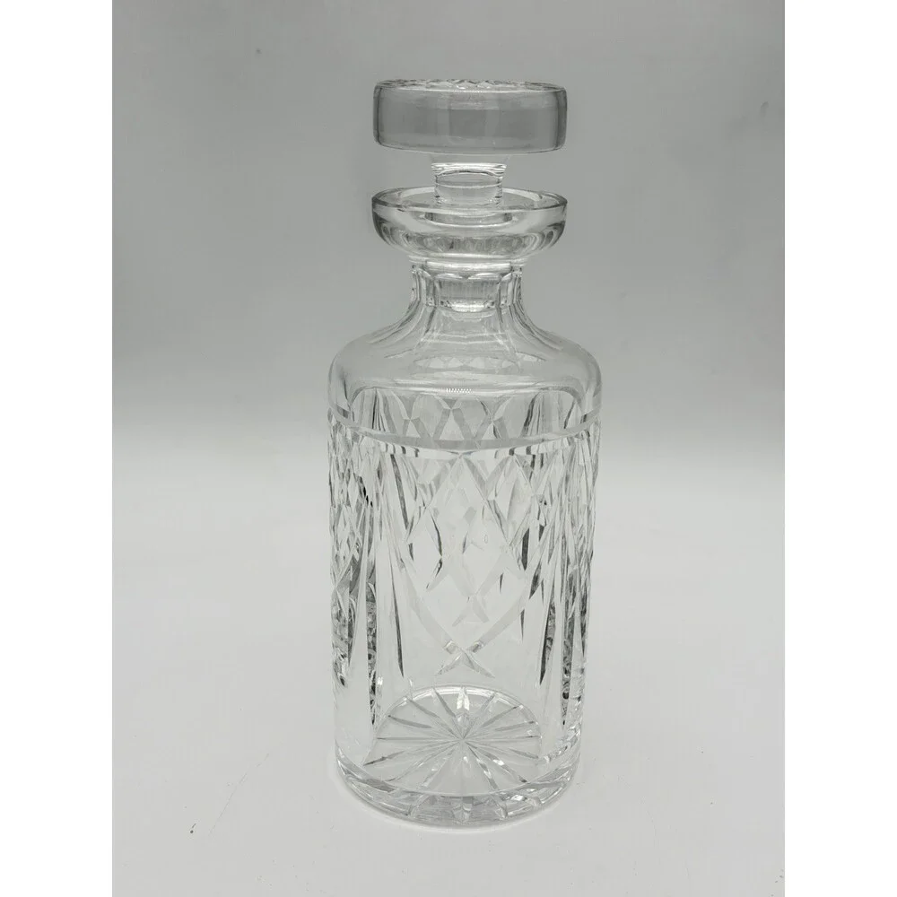 Vintage Waterford Crystal Ireland Cut Glass Etched Spirit Decanter w/Stopper